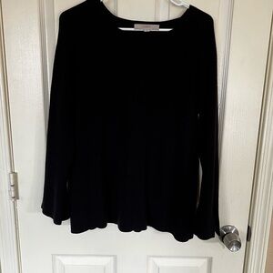 LOFT Women's Classic Black Long Sleeve Sweater Cotton Blend